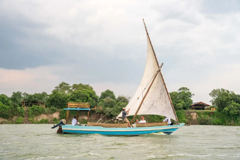 Dhow sailing at Kazinga Channel near the River Station