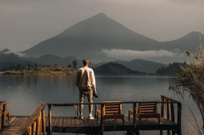 Viewing platform at Mutanda Lake Resort