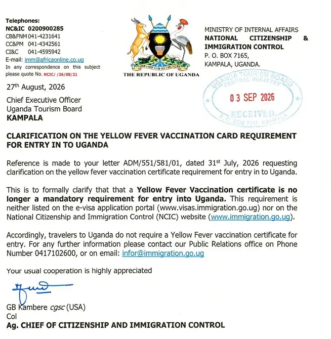 Yellow Fever Vaccination is nolonger Mandatory to enter Uganda.webp